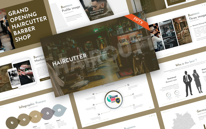 HairCutter Barbershop PowerPoint Template