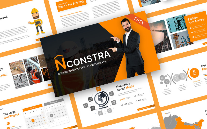 Nconstra Construction PowerPoint-Vorlage
