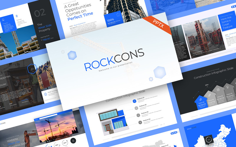 RockCons Construction PowerPoint-mall