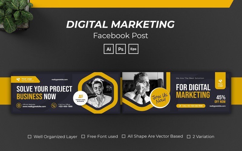 Capa de marketing digital para Facebook