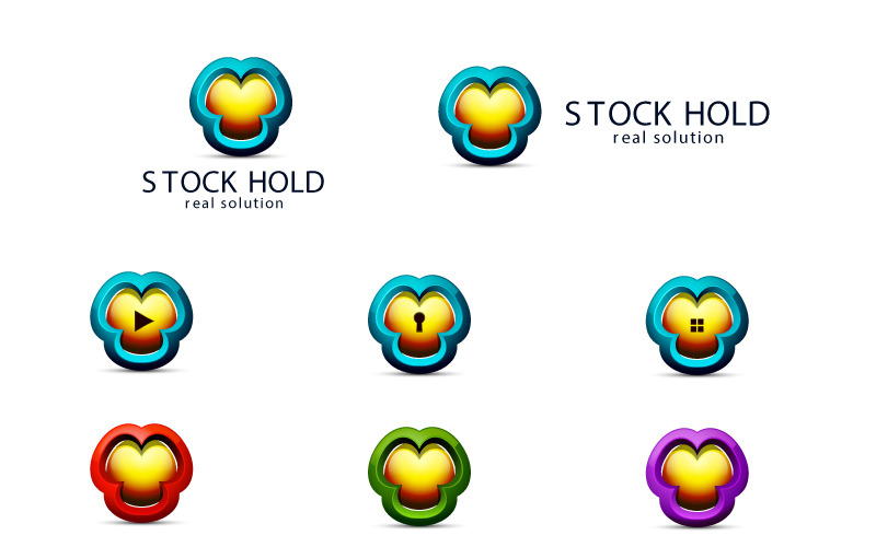 Modèle de conception de logo 3D Stock Hold