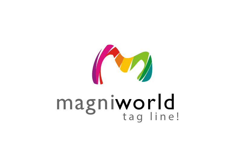 Modèle de conception de logo Magni World