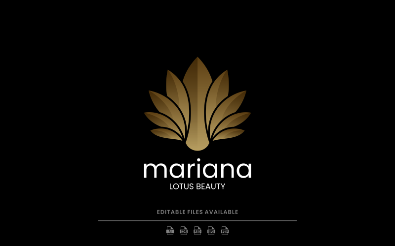 Modello di logo di lusso di loto