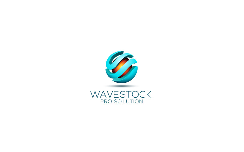 Шаблон дизайна логотипа Wave Stock