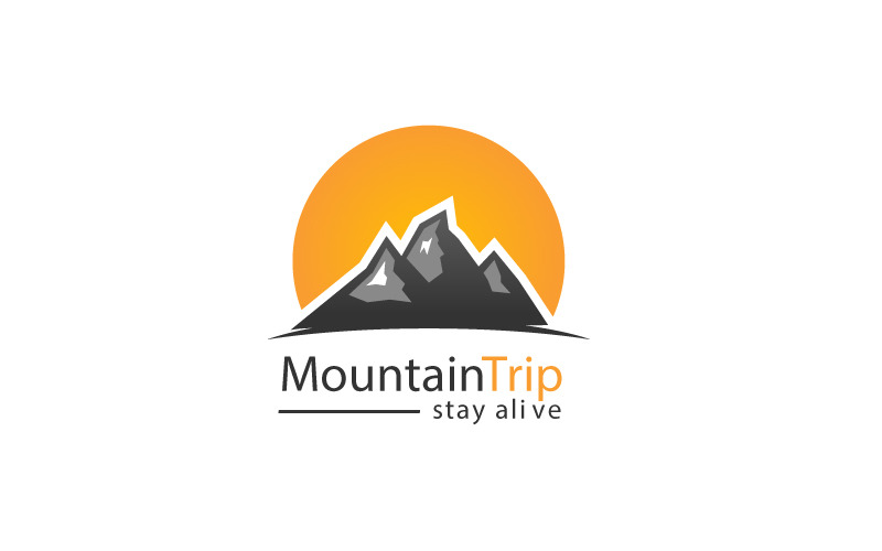 Шаблон дизайну логотипу 3D Mountain Trip