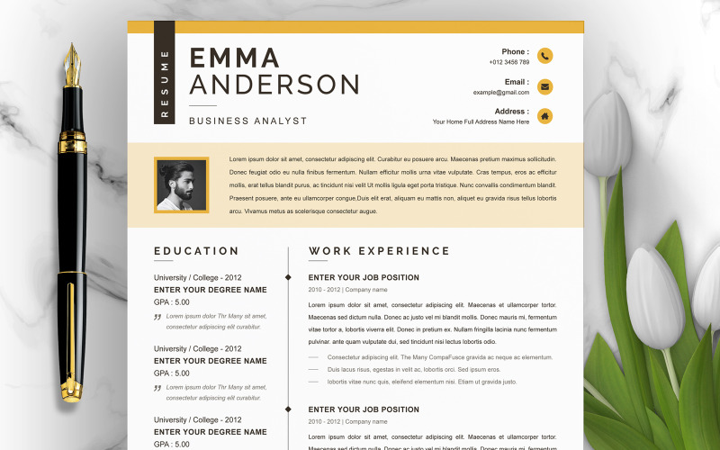 Emma Anderson / önéletrajz sablon