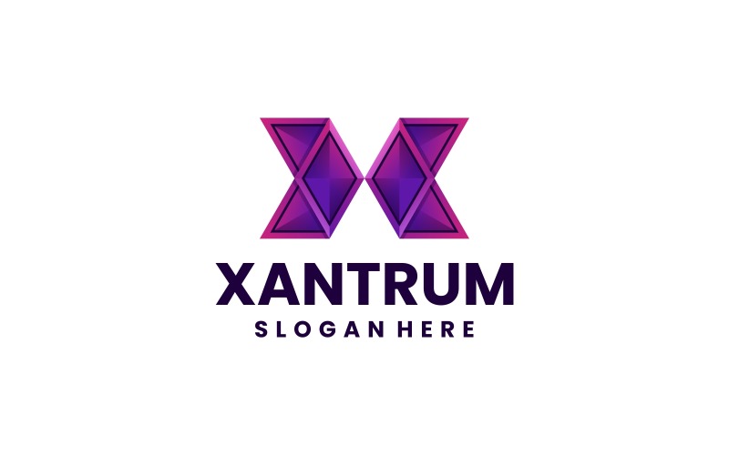 Letter X Gradient Logo Template