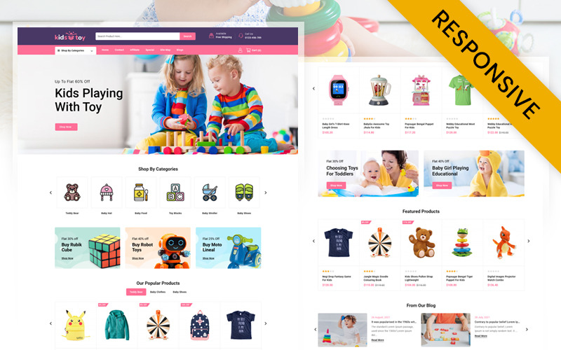 Kidstoy - Tema responsivo multifuncional Opencart