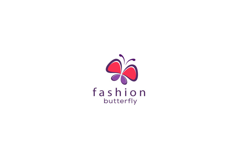 Modèle de conception de logo de papillon de mode