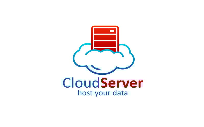 modèle de conception de logo de serveur cloud