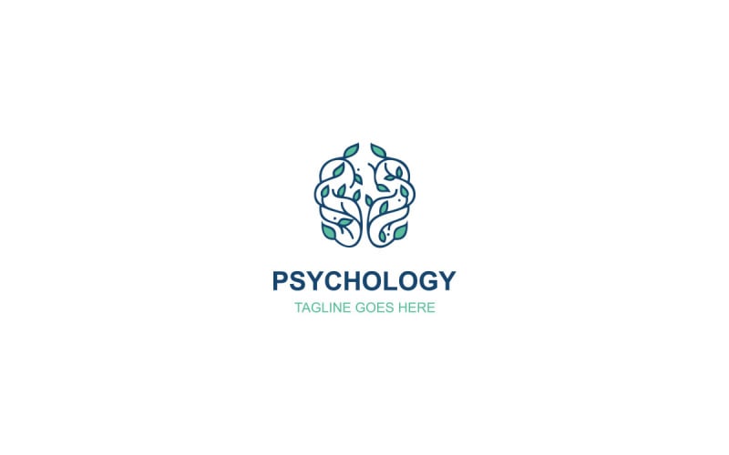 Psicologia Logo Design - criativo, cérebro, folhas