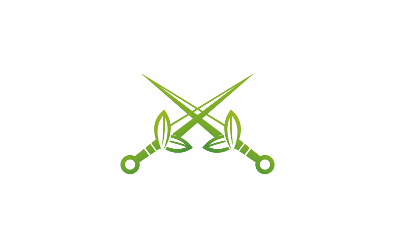 листя зелений меч шаблон логотипу