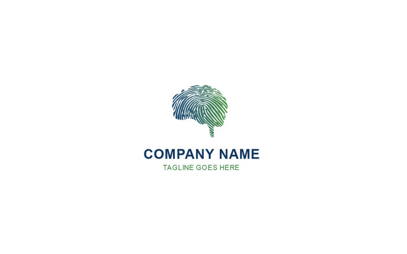 Logo-ontwerp van hersenvingerafdruk