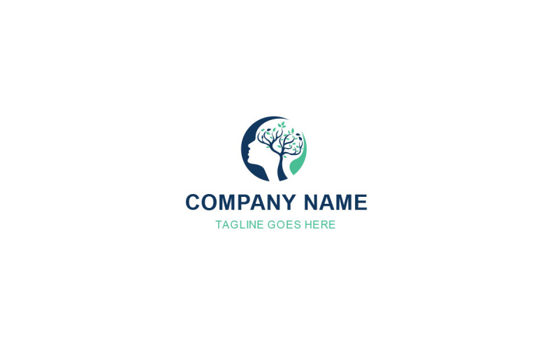 Beyin Ağacı Logo Tasarlamak Vektör