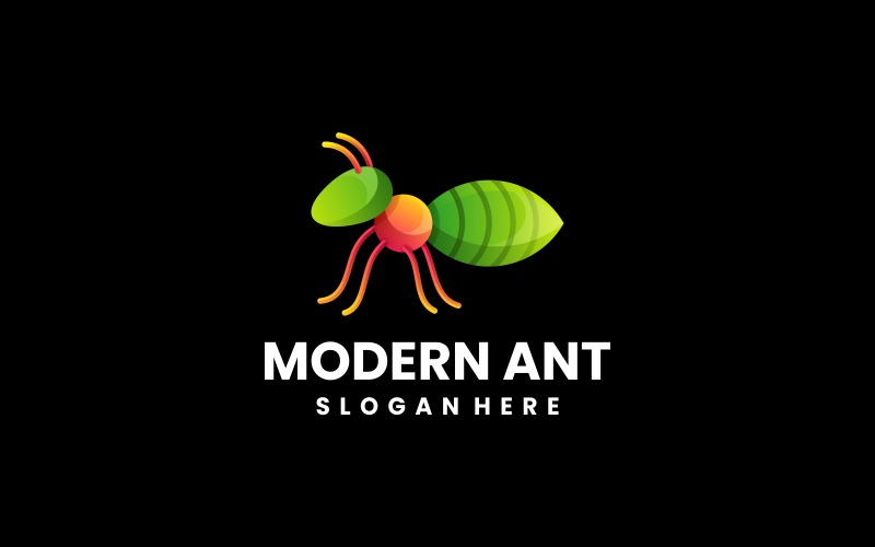 Estilo de logotipo gradiente de formiga moderno