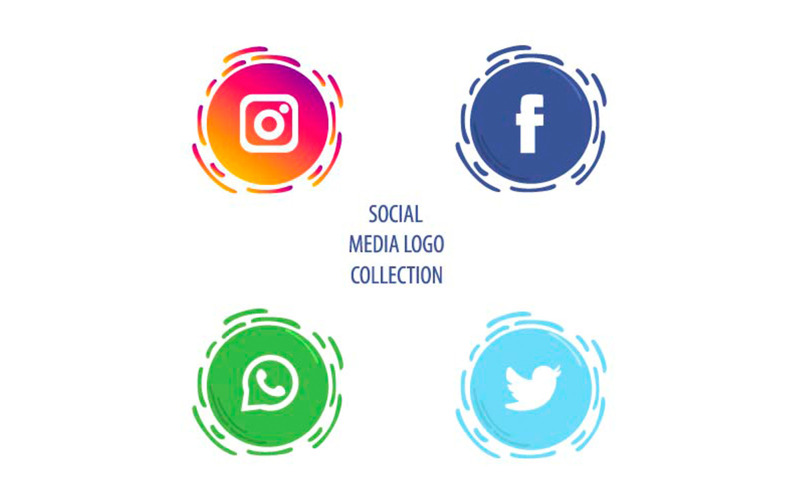 Ilustración creativa del logotipo de las redes sociales