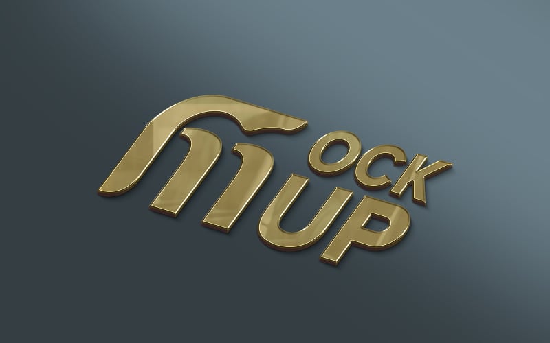 Koyu Altın Logo Mockup Perspektif