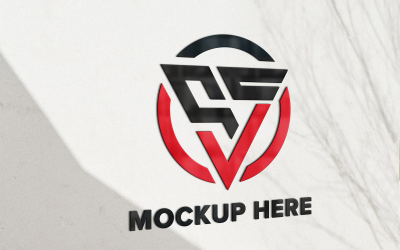Logotipo en la pared de la oficina Mockup Psd