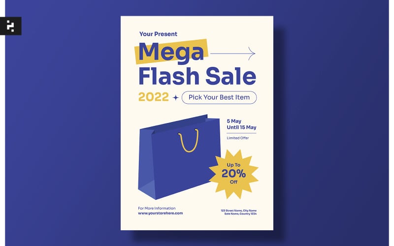 Plantilla de volante de mega venta relámpago