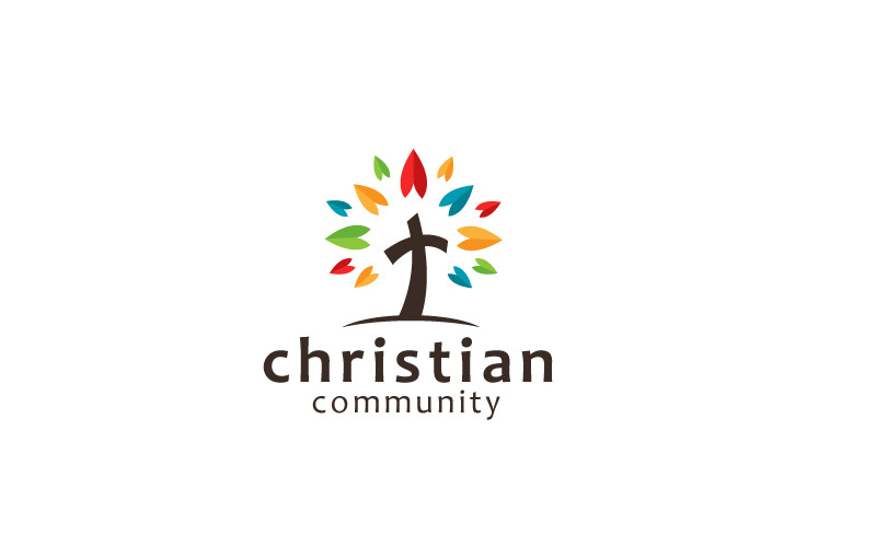 Modèle de conception de logo de la communauté chrétienne