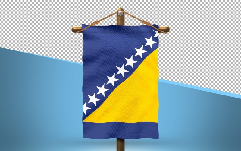 Bosnien och Hercegovina Hang Flag Design Bakgrund