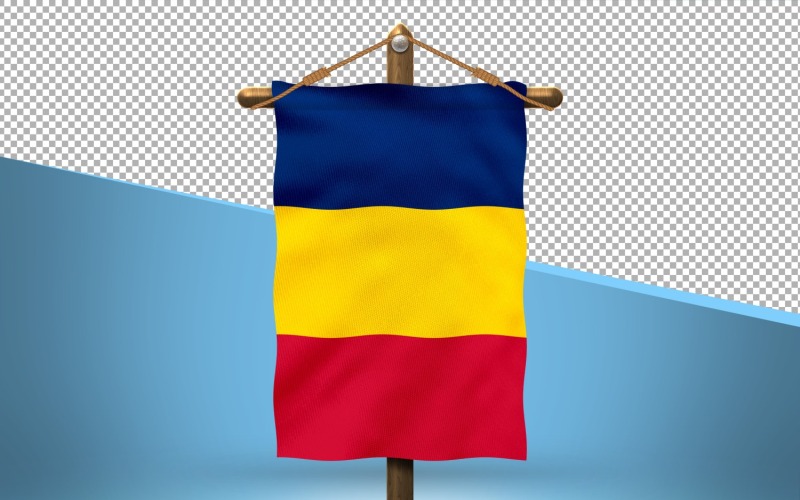 Čad Pověsit Vlajka Design Pozadí
