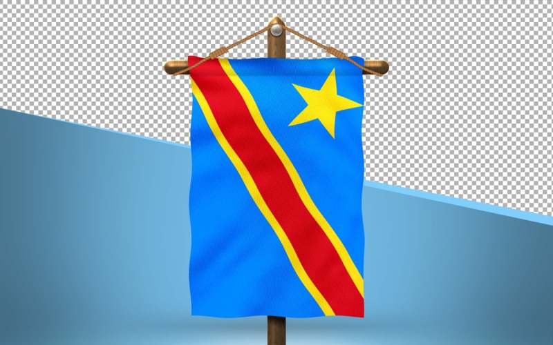 Congo, République démocratique du Hang Flag Design Background
