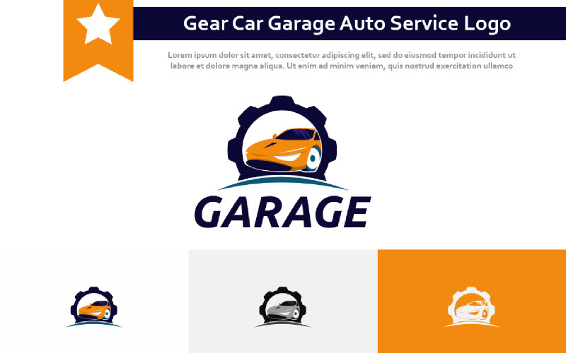 Gear Car Garage Ремонтная мастерская Автосервис Шаблон логотипа