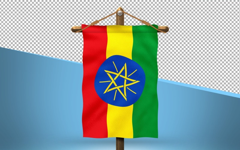 Etiopia powiesić projekt flagi w tle