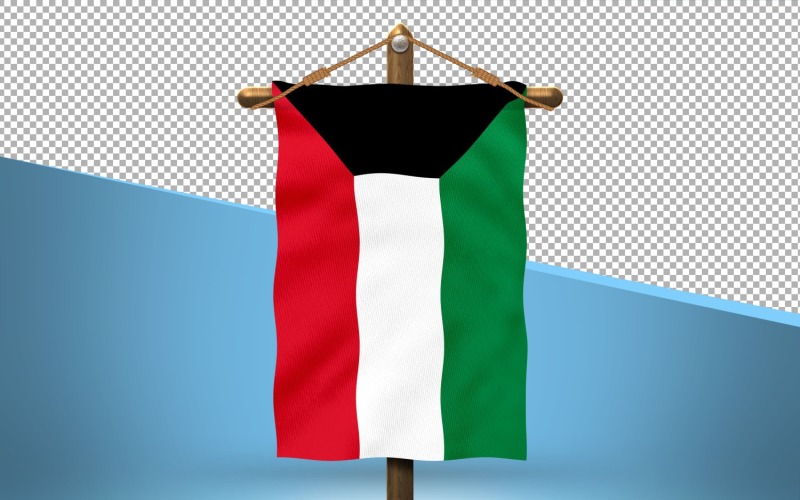 Flaga Kuwejtu powiesić w tle