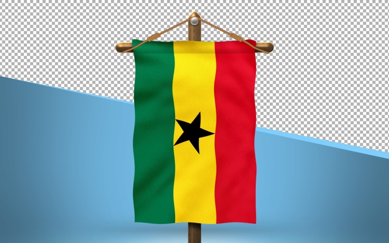 Fundo de design de bandeira pendurada de Gana