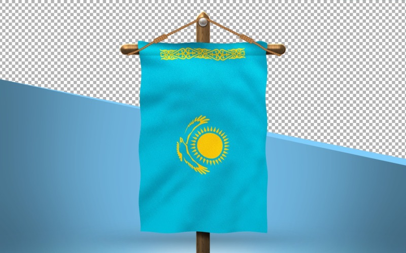Fundo de design de bandeira pendurada do Cazaquistão