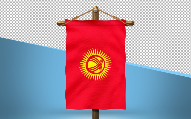 Fundo de design de bandeira pendurada do Quirguistão