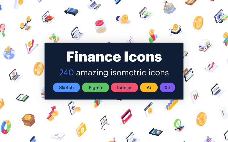 Pack d'icônes isométriques bancaires en ligne