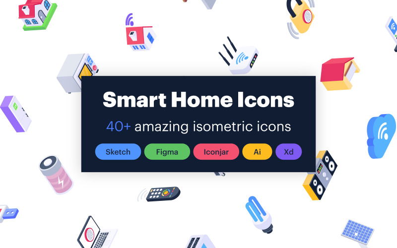 Smart Home Technology Isometrisch Icons Pack