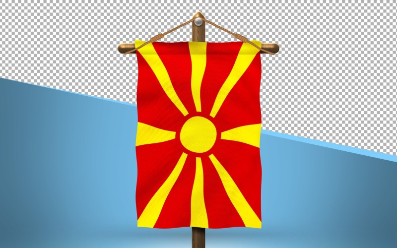 Macedonië Hang Vlag Ontwerp Achtergrond