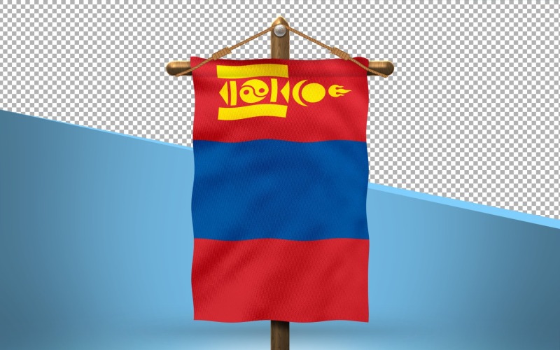 Mongoliet hänga flagga design bakgrund