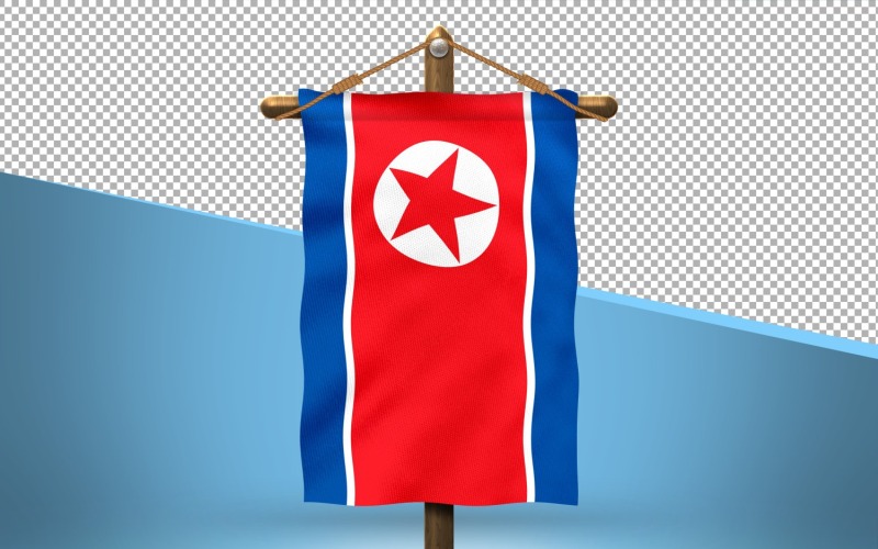 Nordkorea Häng Flagga Design Bakgrund