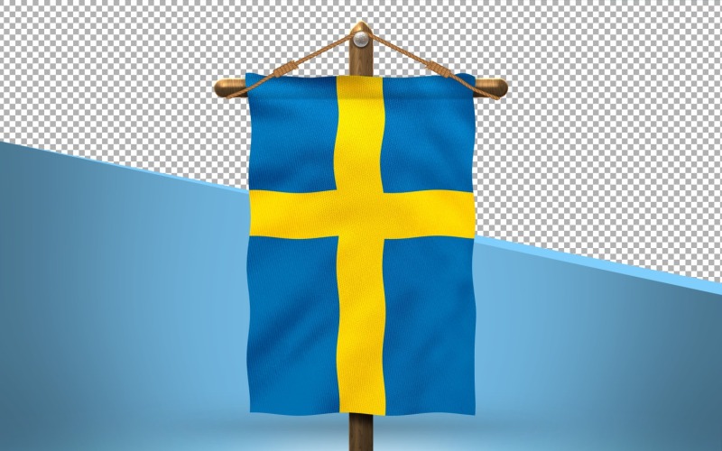 Plano de fundo do design da bandeira pendurada na Suécia