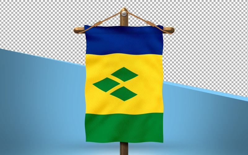 Saint Vincent en de Grenadines hangen vlagontwerpachtergrond
