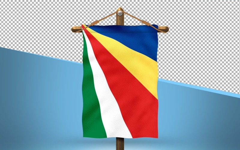 Seychellen hängen Flaggen-Design-Hintergrund