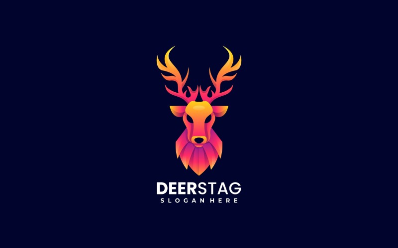 Logo coloré dégradé cerf cerf