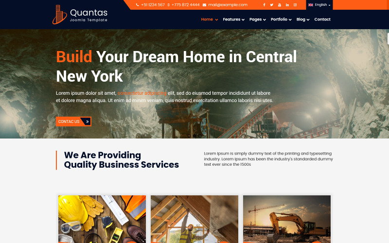 Quantas Business and Construction Joomla-sjabloon