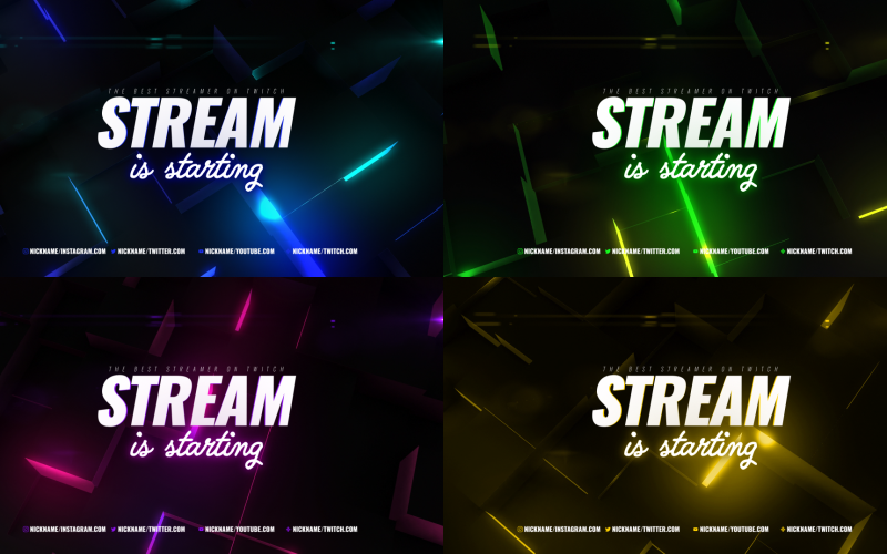 Neon Cube Stream Package Gaming After Effects Template