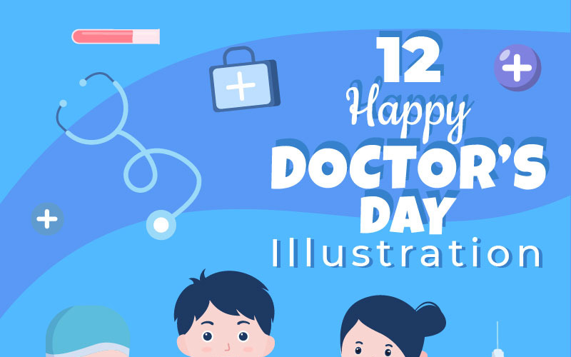 12 Dünya Doktorlar Günü Vektör çizim