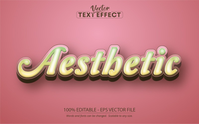 Esthétique - Effet de texte modifiable, style de texte de dessin animé, illustration graphique