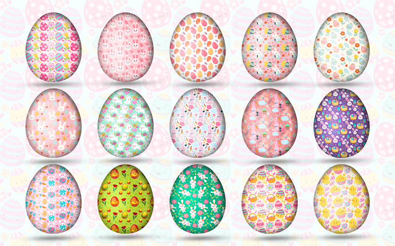 Набор иллюстраций пасхальных яиц, Комплект иллюстраций пасхальных яиц