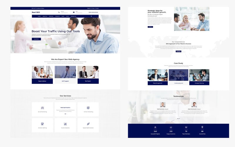SEO real - modelo PSD de serviço de SEO