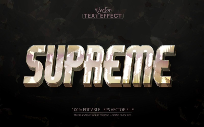 Supreme - redigerbar texteffekt, tecknad textstil, grafikillustration