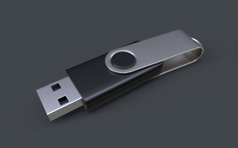 USB Flash Drive Modelo 3D Low-poly